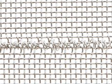 SUS304 plain weave wire cloth of 0.47Φ×16 mesh Selvage edges seamed using a tie wire of 0.4Φ