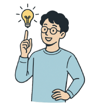 アイデアを発表する男性のイラスト