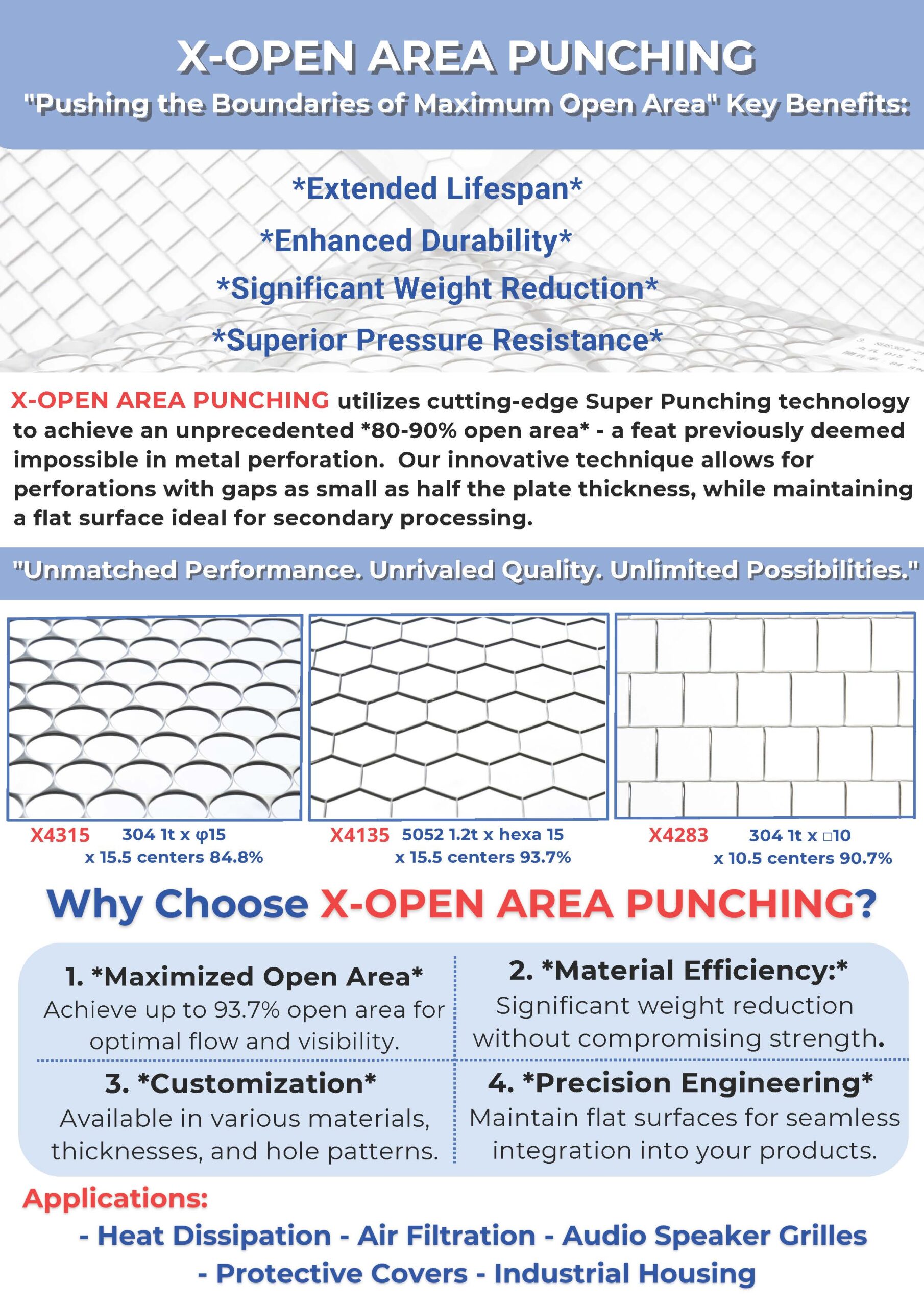 X-open area punching flyer (㎜) (A4)